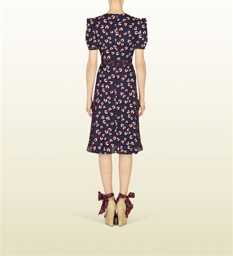 gucci dress blue flowers|Gucci pleated dress.